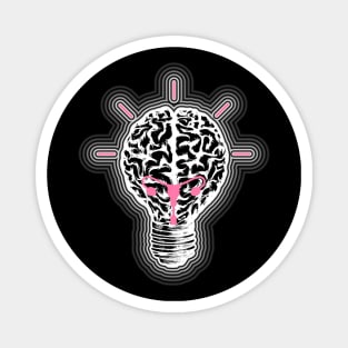 Light bulb brain, feminine creative idea, feminine thinking power Magnet